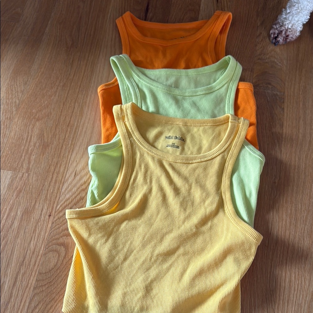 Colorful Ribbed Tank Tops Set